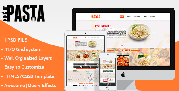King of Pasta Website - Free PSD & HTML/CSS Template